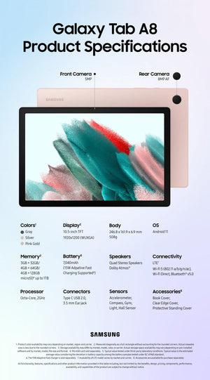 Samsung Galaxy Tab A8 10.5 Wi-Fi Tablet 64GB - Includes Book